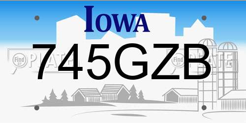 745GZB Iowa License Plate