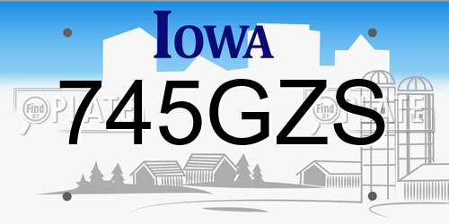 745GZS Iowa License Plate