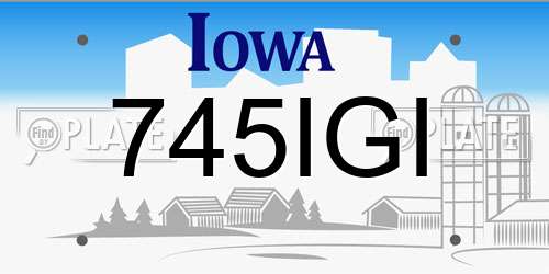 745IGI Iowa License Plate