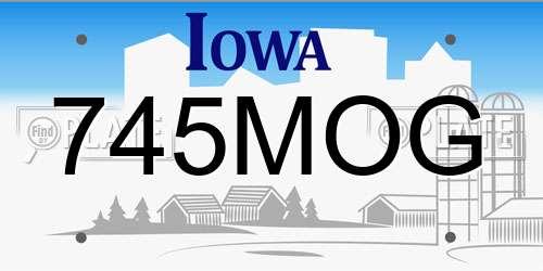 745MOG Iowa License Plate