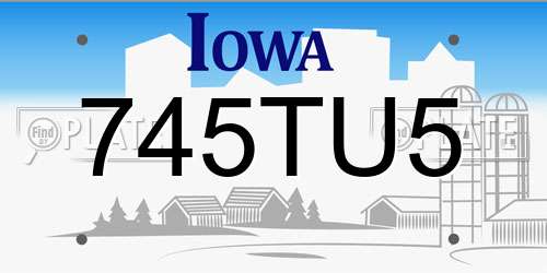 745TU5 Iowa License Plate
