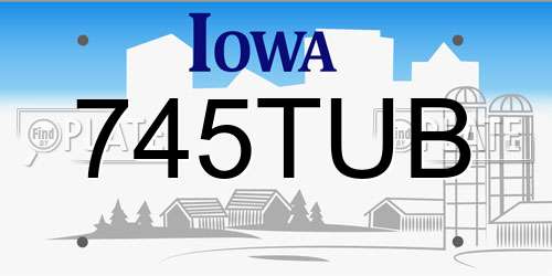 745TUB Iowa License Plate