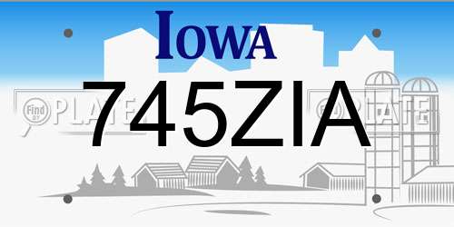 745ZIA Iowa License Plate