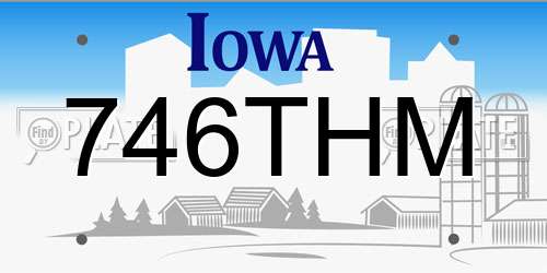 746THM Iowa License Plate