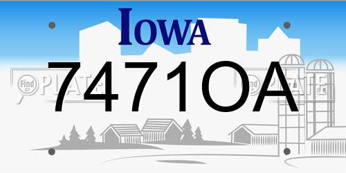 7471OA Iowa License Plate