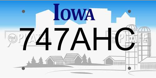747AHC Iowa License Plate