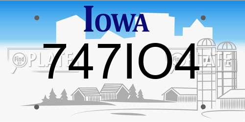 747IO4 Iowa License Plate