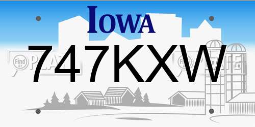 747KXW Iowa License Plate