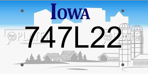 747L22 Iowa License Plate