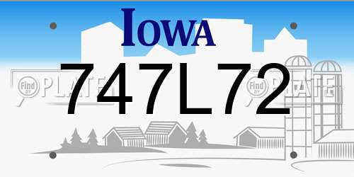 747L72 Iowa License Plate
