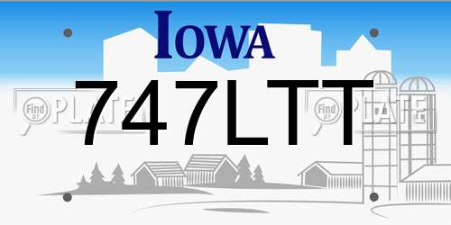 747LTT Iowa License Plate