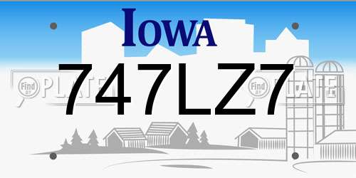 747LZ7 Iowa License Plate