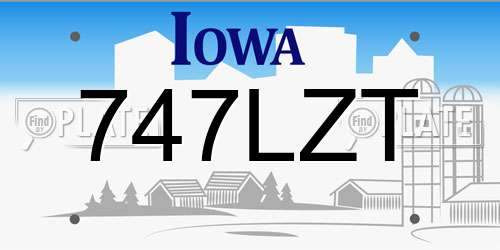747LZT Iowa License Plate