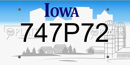 747P72 Iowa License Plate