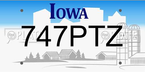 747PTZ Iowa License Plate