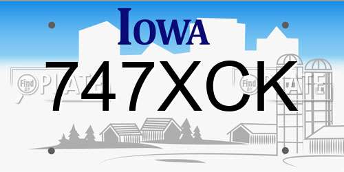 747XCK Iowa License Plate