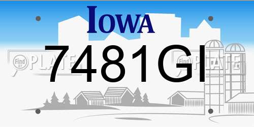 7481GI Iowa License Plate