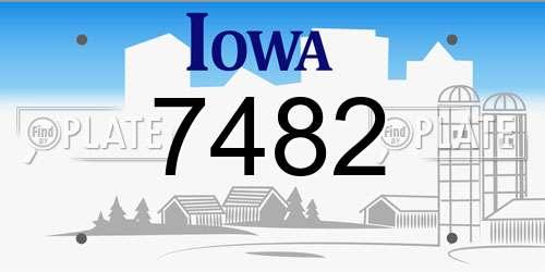 7482 Iowa License Plate