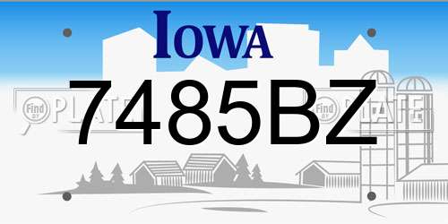 7485BZ Iowa License Plate