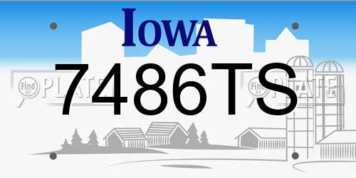 7486TS Iowa License Plate