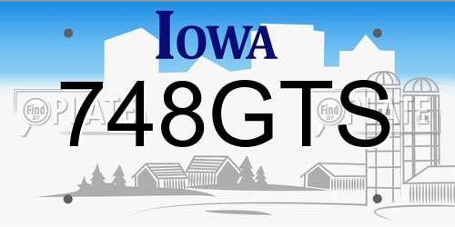 748GTS Iowa License Plate