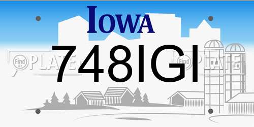 748IGI Iowa License Plate
