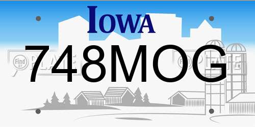 748MOG Iowa License Plate