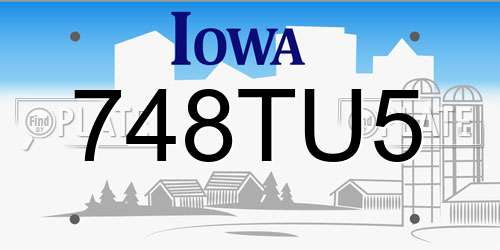 748TU5 Iowa License Plate