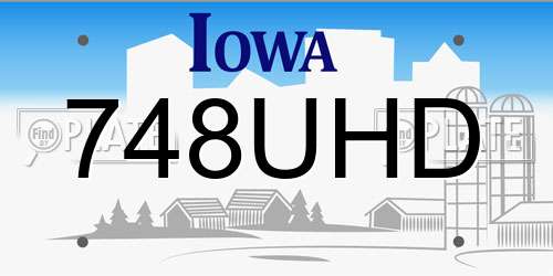 748UHD Iowa License Plate