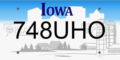 748UHO Iowa License Plate