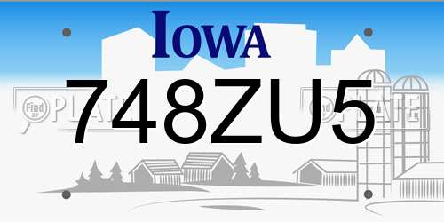 748ZU5 Iowa License Plate
