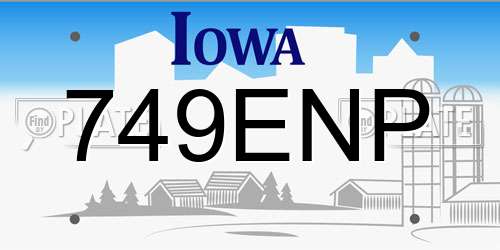 749ENP Iowa License Plate