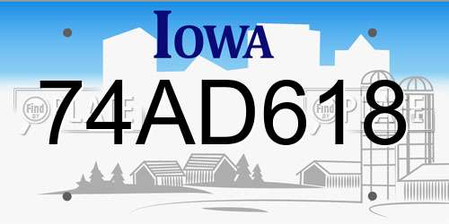 74AD618 Iowa License Plate