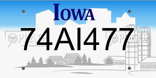 74AI477 Iowa License Plate