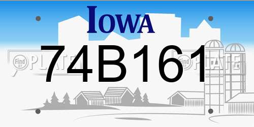 74B161 Iowa License Plate