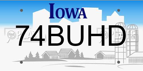 74BUHD Iowa License Plate