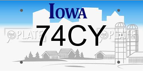 74CY Iowa License Plate