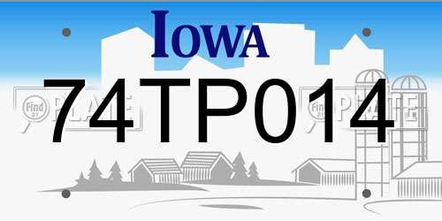 74TP014 Iowa License Plate
