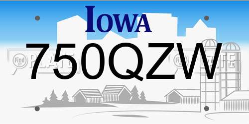 750QZW Iowa License Plate