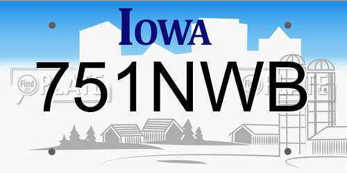 751NWB Iowa License Plate