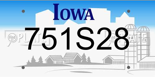 751S28 Iowa License Plate