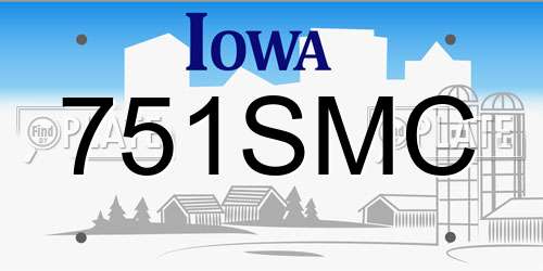 751SMC Iowa License Plate