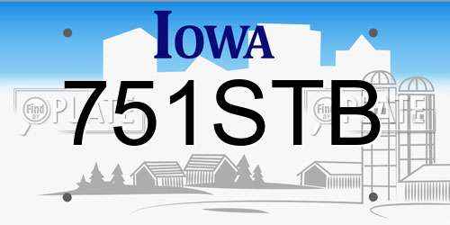 751STB Iowa License Plate