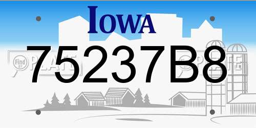 75237B8 Iowa License Plate