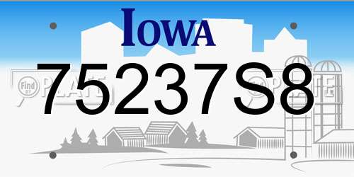 75237S8 Iowa License Plate