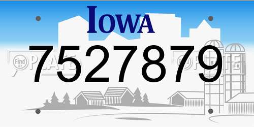 7527879 Iowa License Plate