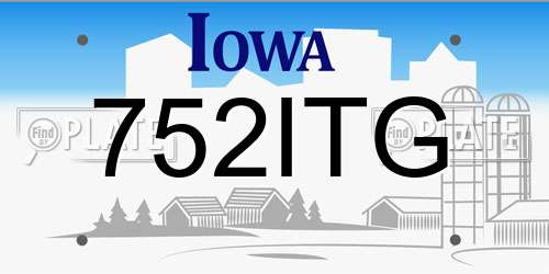 752ITG Iowa License Plate