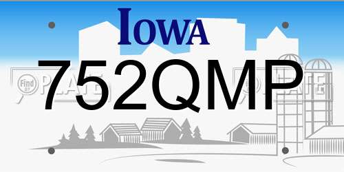 752QMP Iowa License Plate