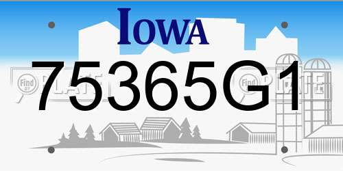 75365G1 Iowa License Plate