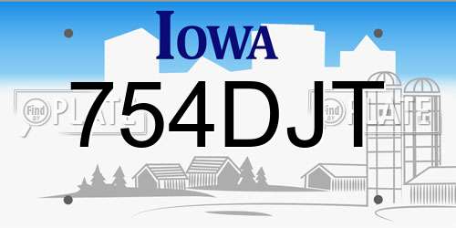 754DJT Iowa License Plate